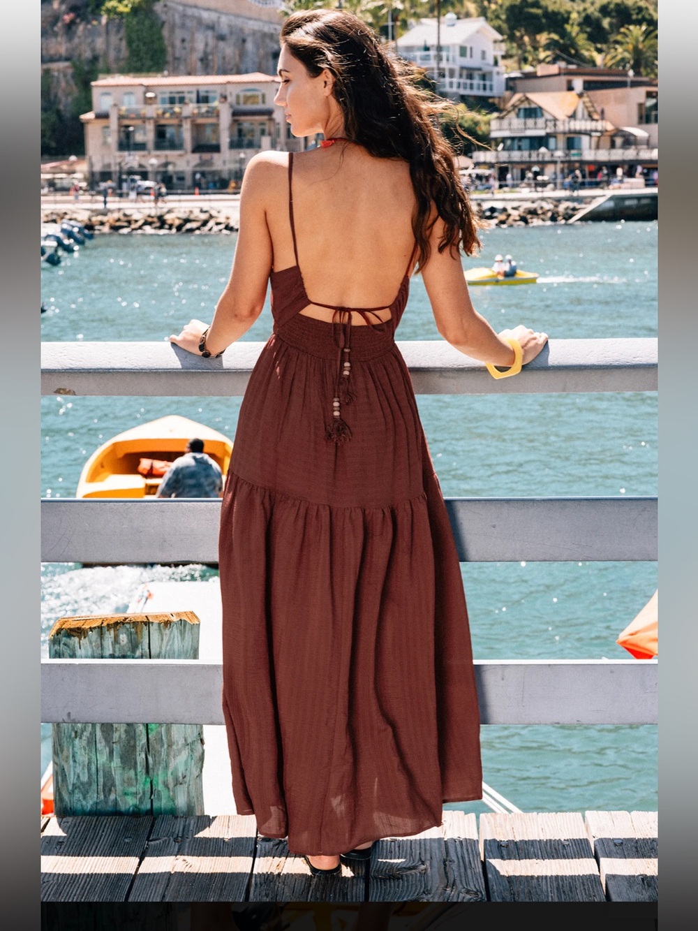 CUPSHE Ruched Drawstring Maxi Dress - Large - Picture 2 of 12